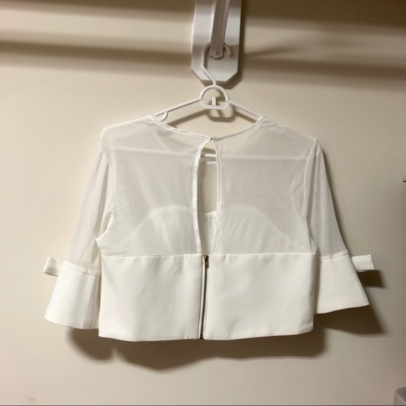 New white top with mesh and bow ties - Picture 4 of 4